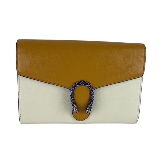 Gucci Women's Dionysus Chain Wallet & Crossbody Bag Leather Yellow/Off White - Picture 6 of 12